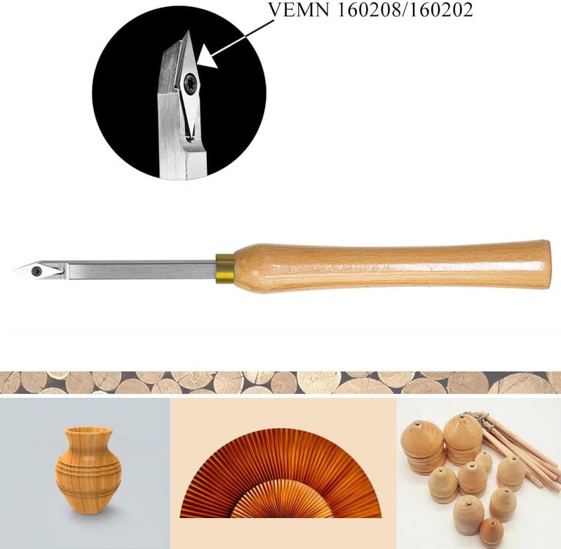 CDBP Wood Turning Tool Mini Size Detailer Carbide Tipped Lathe Chisel Tool Bar with Ci4 Diamond Replacement Carbide Insert Cutter for Wood Hobbyist or DIY or Carpenter - Image 5